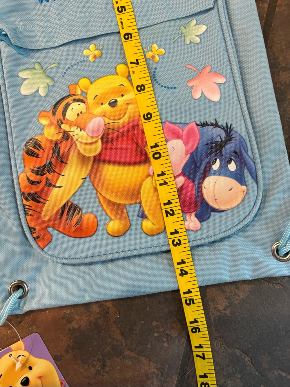 Light Blue Kids Drawstring Backpack - Picture 4 of 4